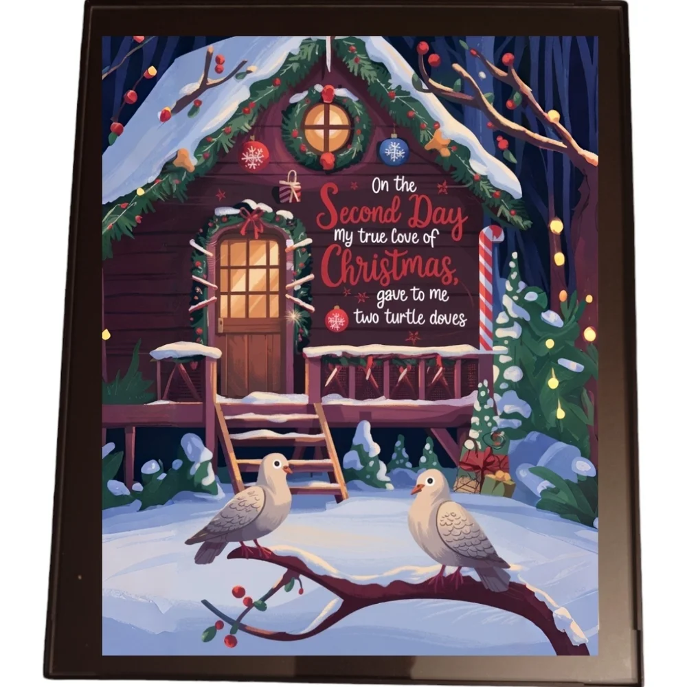 On the Second Day of Christmas In A Glass Front Frame 8x10 Picture AI wall